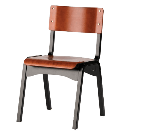Carlo Stacking Chair (HCARL-116) in Black and Wild Cherry