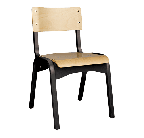 Carlo Stacking Chair (HCARL-116) in Black and Natural