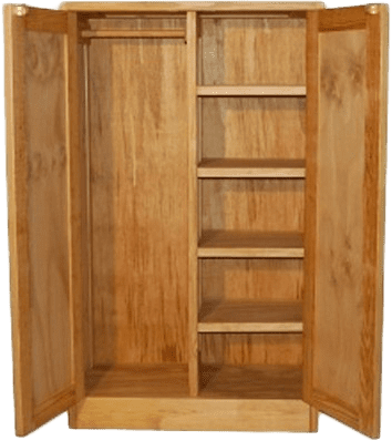 Pine Wardrobe - Double Shelves - 731
